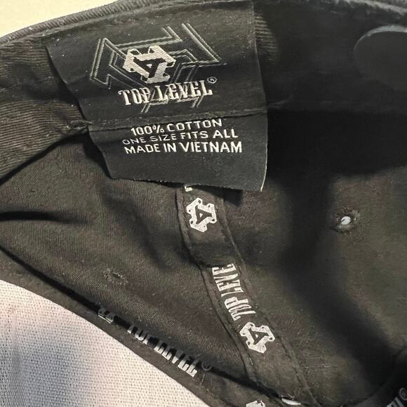 HUSTLE Vegas Poker Ace King Cards Top Level Hat Black Embroidered Snap Back - Picture 6 of 8